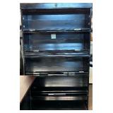 Set of 3 Heavy Duty Metal Steel Storage, Desk with Filing Cabinet & Height Adjustable Office Chair – Perfect For Workshop Use – All In Good Condition! Desk & Filing Cabinet Are Locking &am