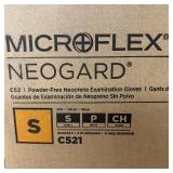 1 Case NEW Ansell C521 Microflex Neogard Powder-Free Neoprene Examination Gloves - Size Small