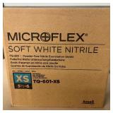 1 Case (1000 each) NEW Ansell TQ-601 Microflex Soft White Nitrile Examination Gloves - Size XS 5 1/2 - 6