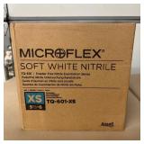 1 Case (1000 each) NEW Ansell TQ-601 Microflex Soft White Nitrile Examination Gloves - Size XS 5 1/2 - 6