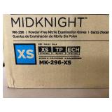 1 Case (1000 each) NEW Ansell MK-296 Microflex Midknight Powder-Free Nitrile Examination Gloves - Size XS