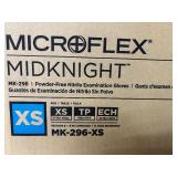 1 Case (1000 each) NEW Ansell MK-296 Microflex Midknight Powder-Free Nitrile Examination Gloves - Size XS
