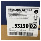 1 Case (200 each) NEW Halyard 53130 Sterling Nitrile Sterile Powder-Free Exam Gloves - Size S