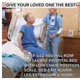 MSRP $42,000 Hill Rom VersaCare Hospital Bed -500lb Cap, Power Length Extension For The Tall, Weight Scale, Power Foot Controls & Bed Exit Alarm -Plugs Into Regular Light Socket - Free High Qualit