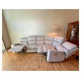 Flexsteel Curved Back Sectional Sofa - Two Electric Reclining Ends