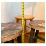 Lot of Misc. Wooden Stools - Including Rooster/Chicken