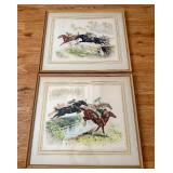 Louis Claude 1940s Color Etchings (Signed)
