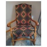 Southwestern Style Upholstered Vintage Rocking Chair