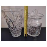 Crystal Vase & Covered Bowls