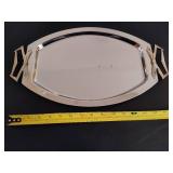 MCM Silver Tone Serving Trays & Bowl