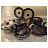 Lot of Frying Pans & Pots