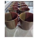 Ten Stoneware Coffee Mugs