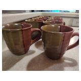 Ten Stoneware Coffee Mugs