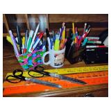 Desk Chair, Plastic Floor Mat & Office Supplies