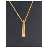14K Necklace & Gold/Diamond Pendant