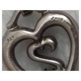 Silver Key Pendant & Chain Stamped 925