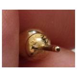 14K Tooth Shaped Pendant & Stud Earrings