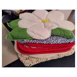 Large Lot of Asst Hot Pads, Trivets & Kitchen Towels