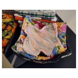 Large Lot of Asst Hot Pads, Trivets & Kitchen Towels