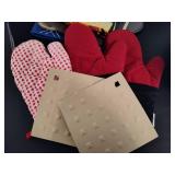 Large Lot of Asst Hot Pads, Trivets & Kitchen Towels