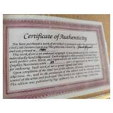 Embossed Floral Framed Art - Signed with COA