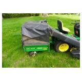 1998 John Deere 345 Lawn Mower Garden Tractor With John Deere MC519 Tow Behind Material Collection System