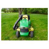 1998 John Deere 345 Lawn Mower Garden Tractor With John Deere MC519 Tow Behind Material Collection System
