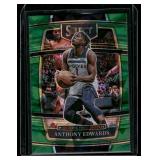 Anthony Edwards    2021 Panini Select Green Prizms #49 Minnesota Timberwolves Basketball Card