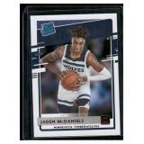 Jaden McDaniels RC   2020 Donruss Rated Rookies Signatures #239 Minnesota Timberwolves Basketball Card
