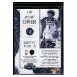 Anthony Edwards RC   2020 Panini Honors #588 Minnesota Timberwolves Basketball Card