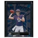 J.J. McCarthy RC   2024 Donruss Optic My House Insert #6 Minnesota Vikings Football Card