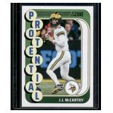 J.J. McCarthy RC   2024 Score Protential #10 Minnesota Vikings Football Card