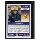 J.J. McCarthy RC   2024 Score Rookie #304 Minnesota Vikings Football Card