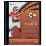 Patrick Mahomes II  058/175  2020 Panini Phoenix Flame Throwers Teal #22 Kansas City Chiefs Football Card