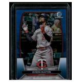 Byron Buxton Blue Refractor /150 2023 Bowman Chrme #80 Numbered 042/150 Minnesota Twins Baseball Card