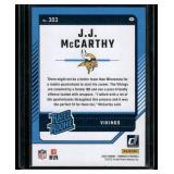 JJ McCarthy RC 2024 Donruss #303 Rated Rookie Minnesota Vikings Football Card