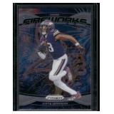Justin Jefferson 2024 Prizm Fireworks Insert #8 Minnesota Vikings Football Card