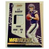 JJ McCarthy RC Patch /99 2024 Absolute War Rom Materitals #WRM-JMY Rookie Minnesota Vikings Football Card