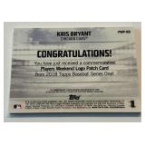 Kris Bryant 2018 Topps Player Weekend Logo Patch Card #PWP-KB Baseball Card