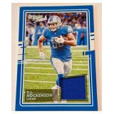 TJ Hockenson Relic 2020 Donruss Threads #27 Minnesota Vikings Football Card