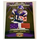 Percy Harcin Dual Relic /100 2009 DonrussGridiron Gear Performers #24 Numbered 016/100 Minnesota Vikings Football Card