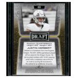 Justin Herbert RC 2020 Leaf Draft #03 Rookie Football Card