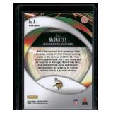 JJ McCarthy RC 2023 Rpizm Portals Insert #7 Rookie Minnesota Vikings Football Card