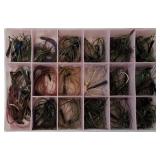 17 Tray Tackle Box Loaded with new and used bass jigs!