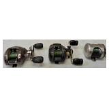 3 reels not functioning as they should: Bass Pro Shops Johnny Morris JMX10HB, 1000LPHA, and Abu Garcia Ambassadeur.