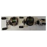 3 reels not functioning as they should: Bass Pro Shops Johnny Morris JMX10HB, 1000LPHA, and Abu Garcia Ambassadeur.