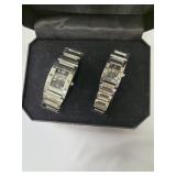 Fred Belany |  Mens &  Woman Analog Watch Set Quartz Stainless Steel