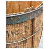Two Vintage Wood Crates from Western World Champion Ammunition plus Clicquot Club Beverages and Vintage Nail Wooden Barrel Keg