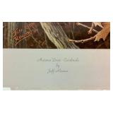 "Autumn Duet - Cardinals" Art Print by Jeff Renner