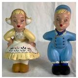 Dutch Kissing Ceramic Figurines 6.5" H